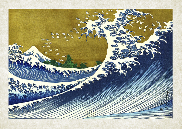 Mount Fuji and Great Wave by Hokusai by Travelling Light