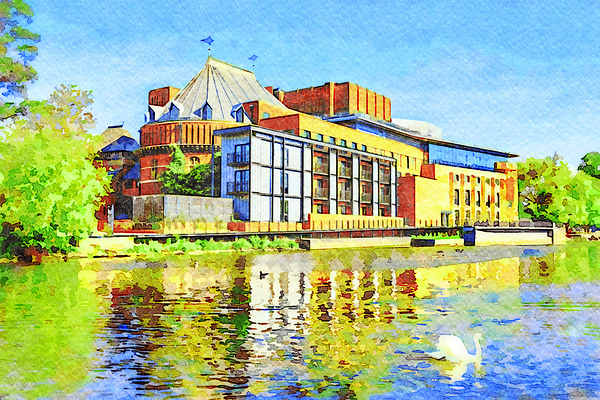 Stratford upon Avon Royal Shakespeare Theatre Watercolour by Travelling Light