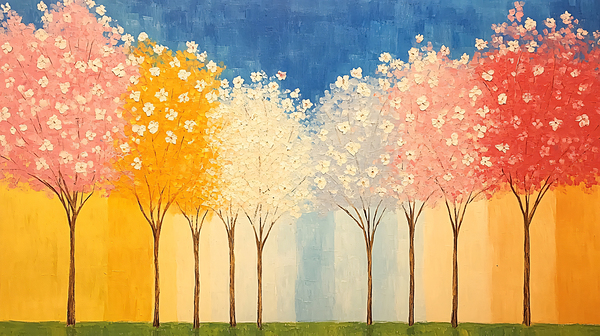 In the Pink   Cherry Tree Row by Travelling Light