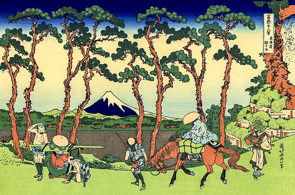 Hodogaya on the Tokaido Highway by Katsukisha Hokusai by Travelling Light