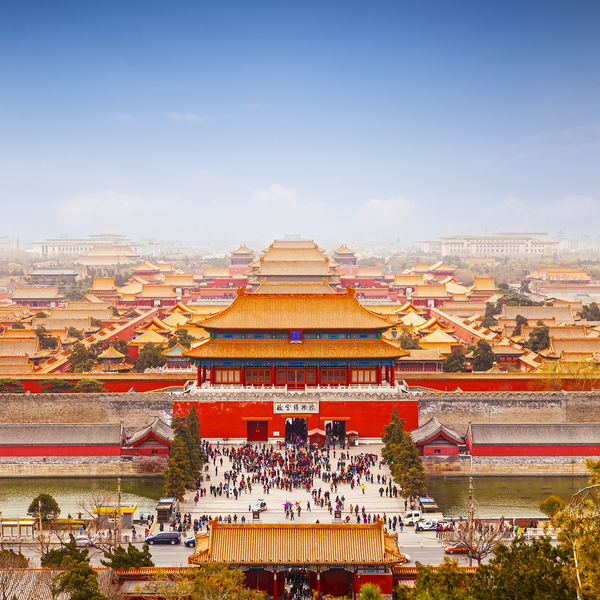 Beijing Forbidden City Skyline Square by Travelling Light