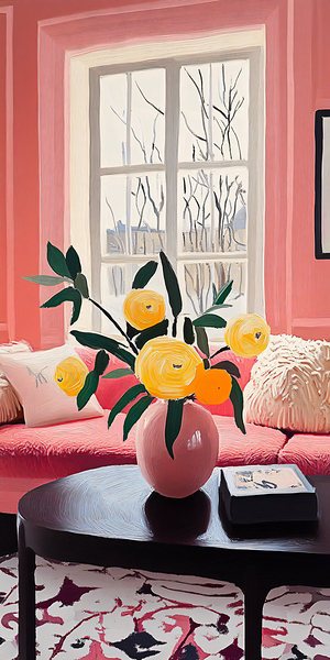 The Pink Living Room Print