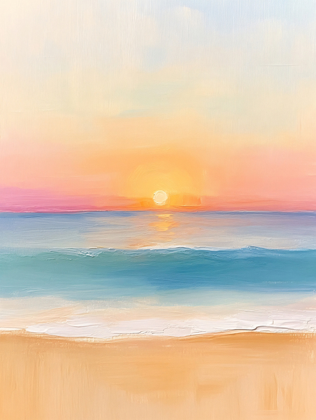 Sunrise over Sea Minimalist Print