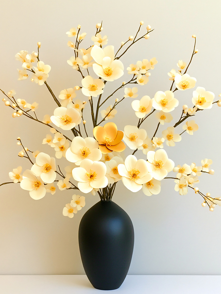 Flowers in Black Cream and Gold by Travelling Light