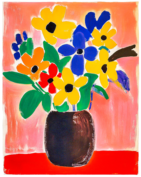Abstract Vase of Bright Flowers by Travelling Light
