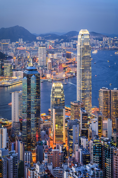 Hong Kong at Twilight Vertical by Travelling Light