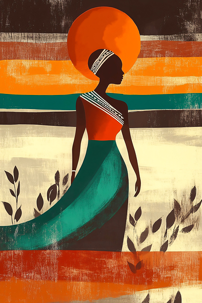 African Girl Print