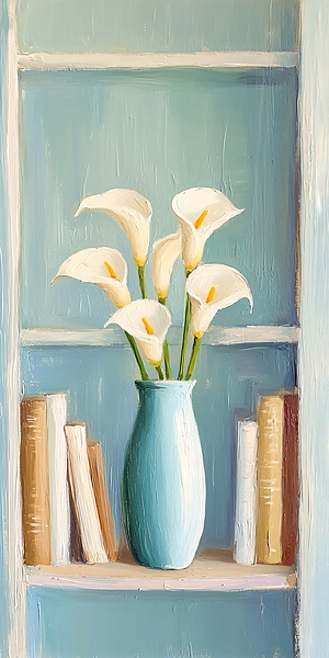 Calla Lilies and Books Print