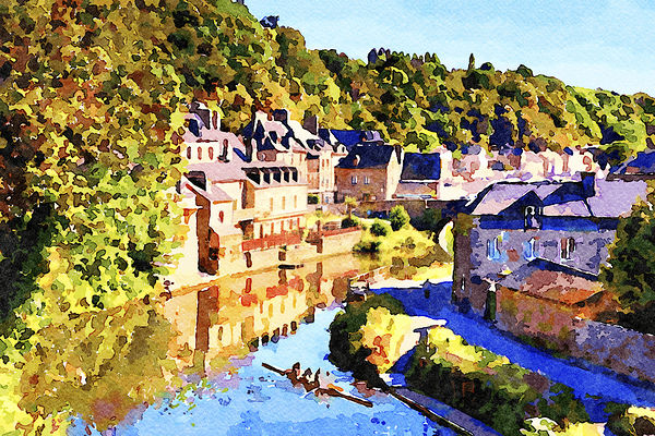 Dinan Brittany France Skuller on the River Rance by Travelling Light