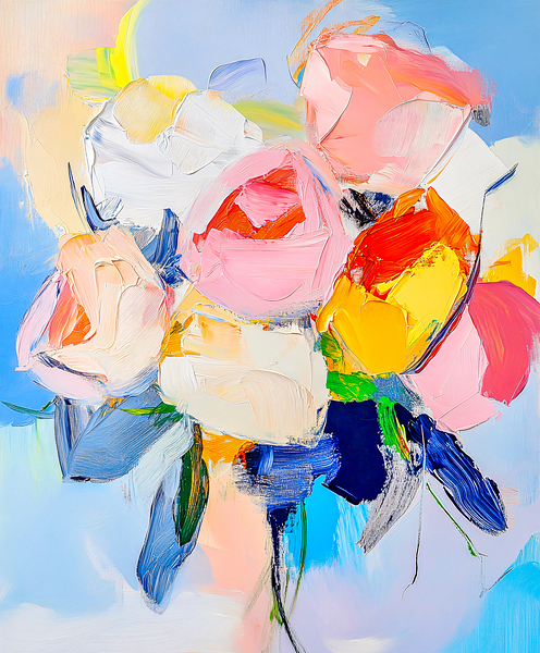 Roses Abstract Bouquet by Travelling Light