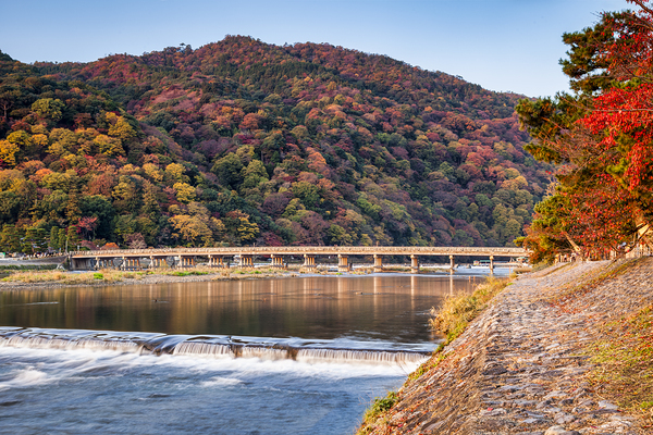Togetsu-kyo Bridge and Katsura River Arashiyama Kyoto Japan by Travelling Light