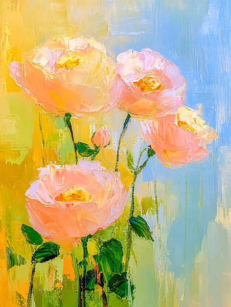 Abstract Pink Poppies by Travelling Light