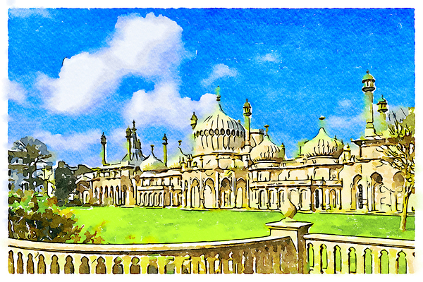 Brighton Royal Pavilion Watercolor by Travelling Light