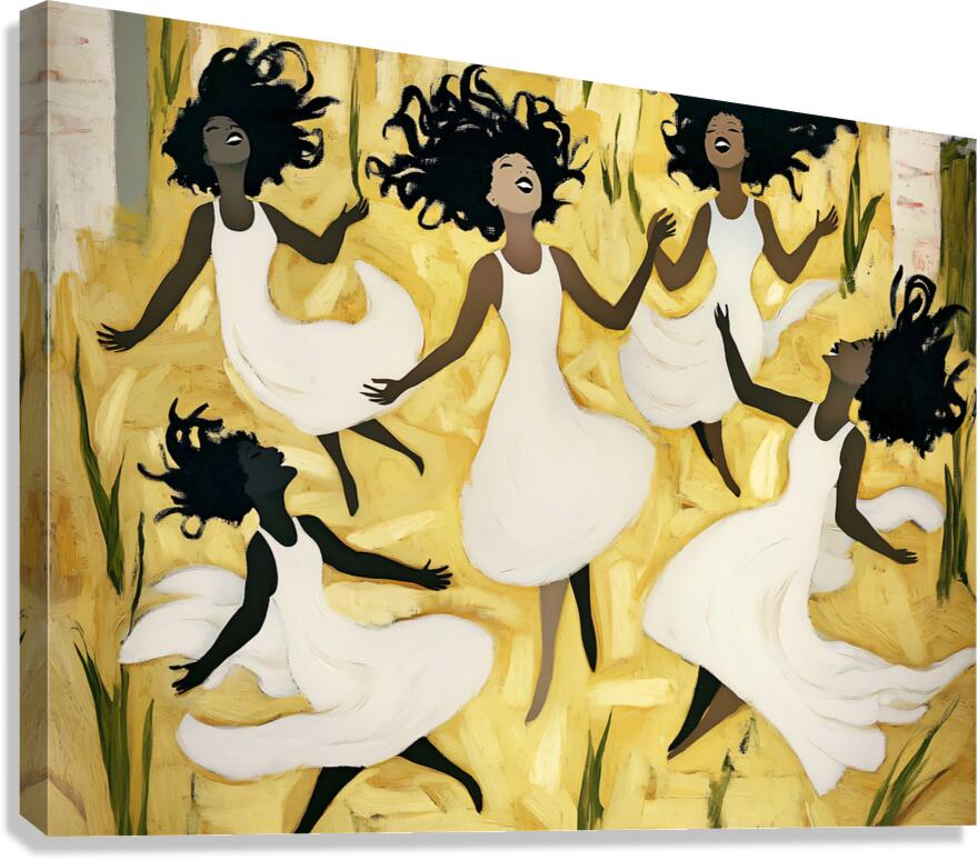 Black Girls DancingJoyously Canvas Print
