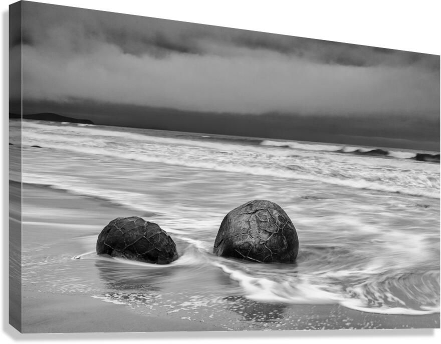 Moeraki Boulders and Waves Canvas Print