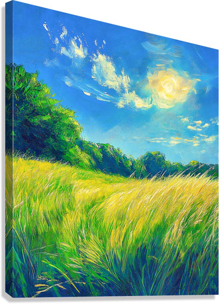 Simple Green Landscape Canvas Print