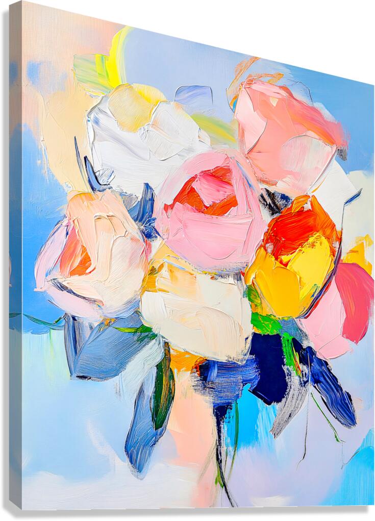 Roses Abstract Bouquet Canvas Print