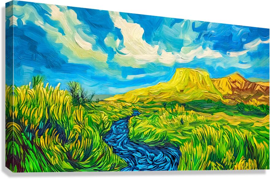 Simple Landscape Van Gogh Style Canvas Print