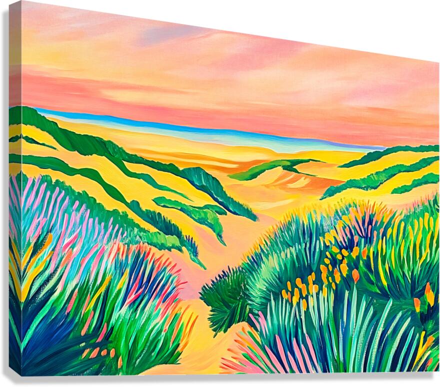 Sand Dunes and Flowers Canvas Print