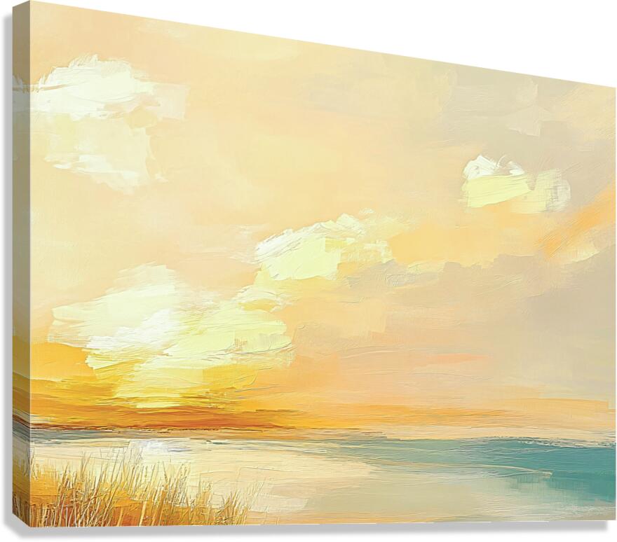 Simple Pastel Seascape Canvas Print