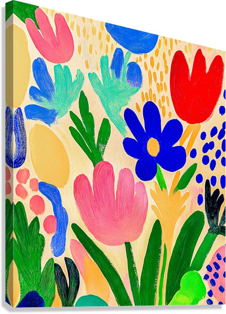 Bright Abstract Flowers Canvas Print