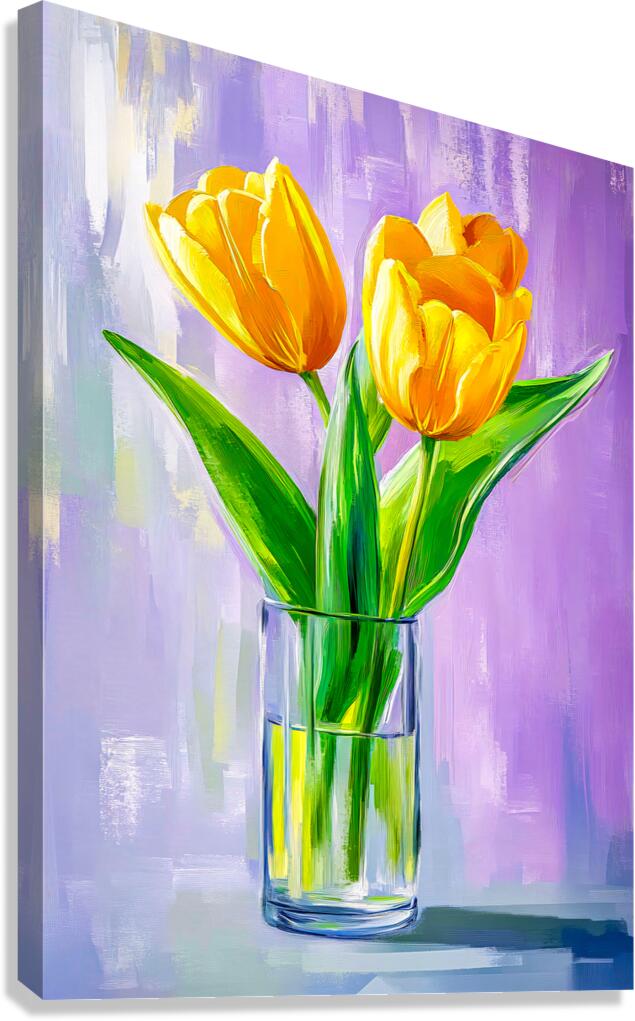 Tulips in a Glass Vase Canvas Print