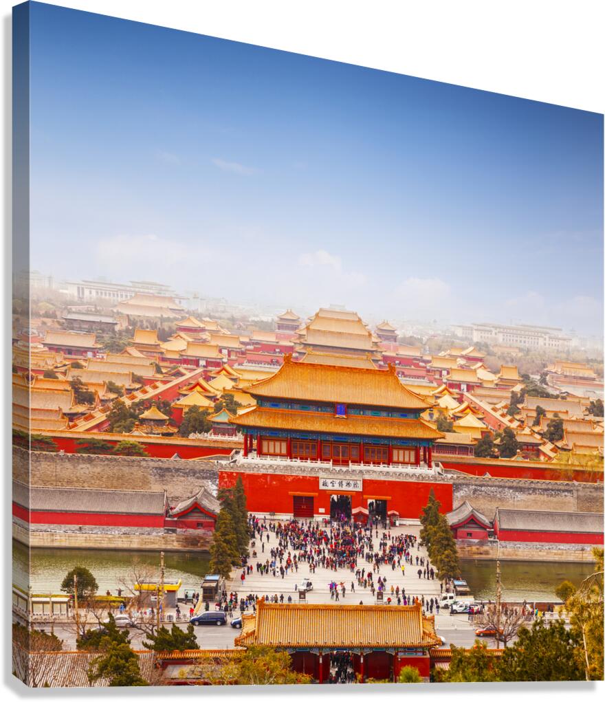 Beijing Forbidden City Skyline Square Canvas Print