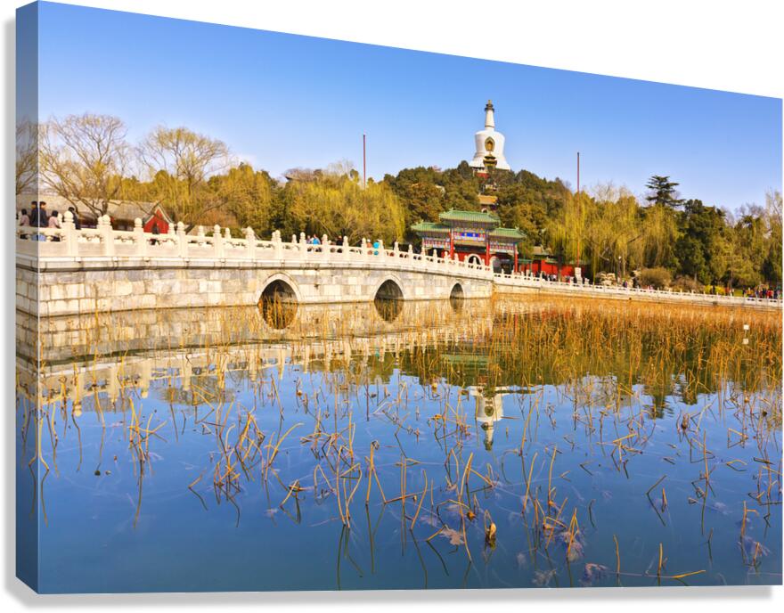 Beihai Park and the White Pagoda Beijing Canvas Print