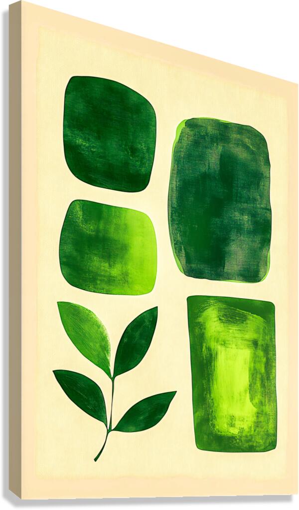 Green Abstract Shapes Canvas Print