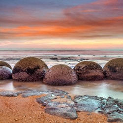 Moeraki Boulders at Sunrise Otago New Zealand