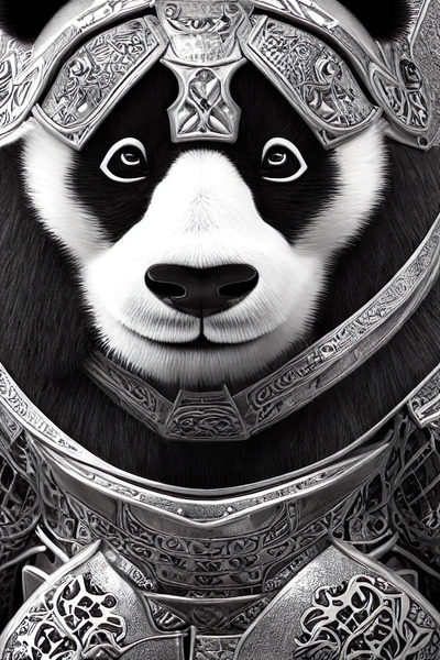 Knight Panda Print