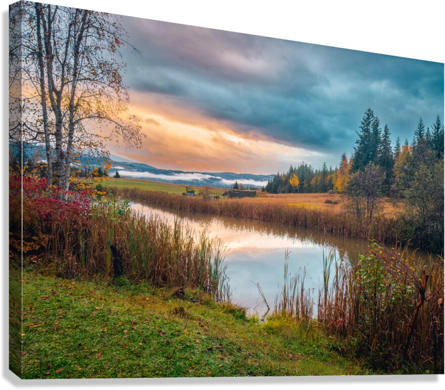 Dramatic Autumn Pond Canvas Print