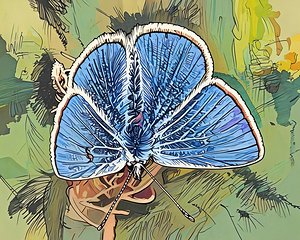 ArtXcl 196 butterfly photo color sketch-style