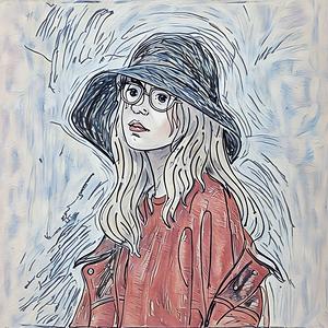 ArtXcl 231 woman with hat drawing