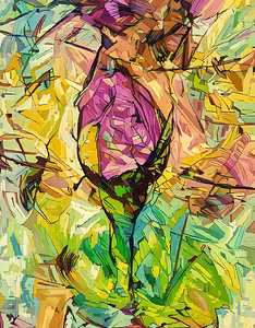 Arte 042 rose abstract pixelated