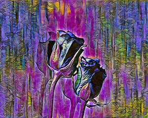 ArtXcl 150 Roses Flowers pastel-paint-style