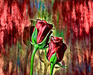 Arte 151 Roses Flowers polyart-paint-style 