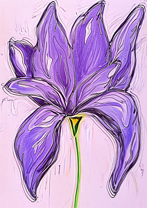 ArtXcl 212 flower purple drawing