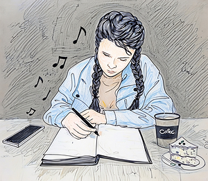 ArtXcl 230 girl writing