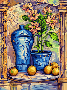 ArtXcl 047 still life with blue china red