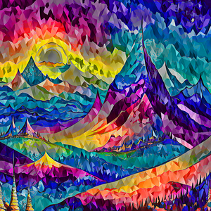 Arte 094 Mountain illustration polyart