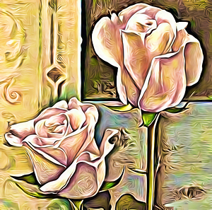 ArtXcl 129 Rose Flower oil-paint-style