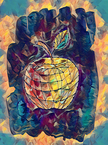 Arte 065 apple polyart drawing