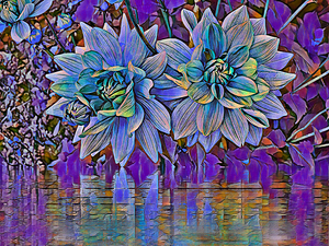 ArtXcl 191 Dahlias Flowers pastel-paint-style