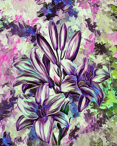 ArtXcl 141 Flowers oil paint style