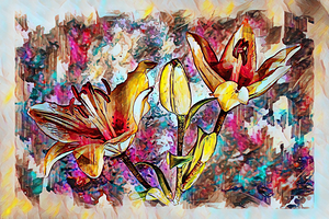 ArtXcl 136 Lily Flowers oil-paint-style