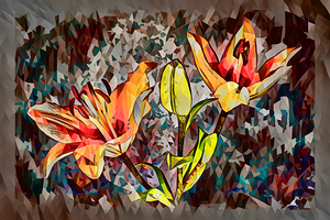 ArtXcl 135 Lily Flowers oil-polyart-style