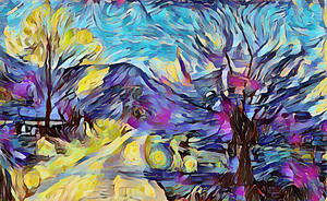 ArtXcl 183 road abstract oil-paint style