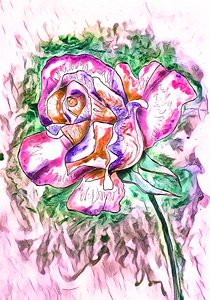 Arte 069 Roses photoart watercolor-paint-style