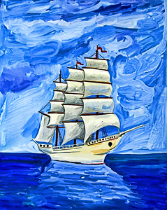 ArtXcl 137 ship oil painting-style